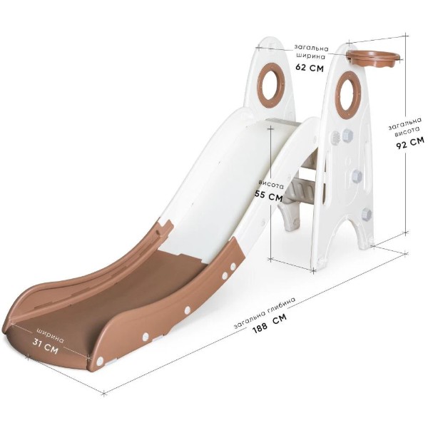 Фото - Гірка Mealux Cosmo Lite White/Coffee (KD-B020 White/Coffee)